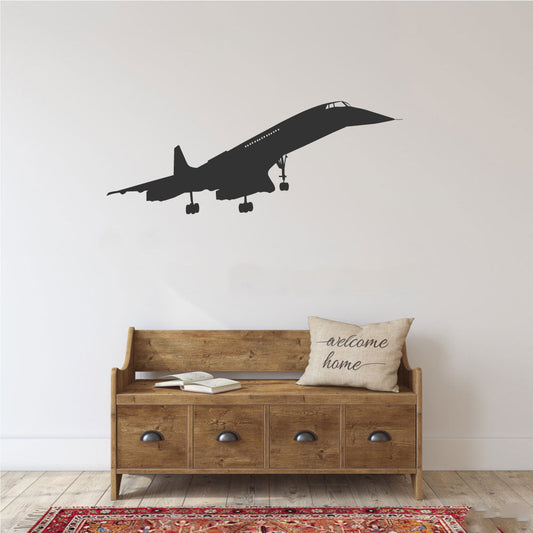 Aerospatiale BAC Concorde Supersonic Airplane Silhouette Vinyl Home Decor Wall Decal Jet Set Decals